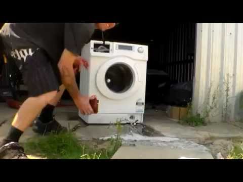 Here’s What Happens If You Throw a Brick Into a Washing Machine
