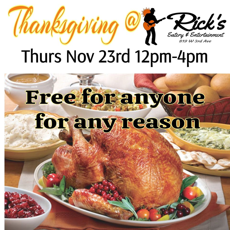 <h1 class="tribe-events-single-event-title">Thanksgiving At Rick’s</h1>